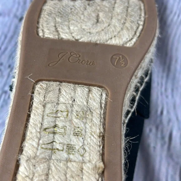 J.CREW Black Canvas Slip On Espadrille Flats - Picture 11 of 17